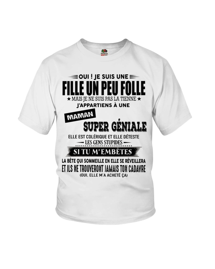 T-SHIRT JE SUIS UNE FILLE CHANCEUSE – CADEAU TOUCHANT DE MAMAN INCROYABLE - fr00 / TLEE00