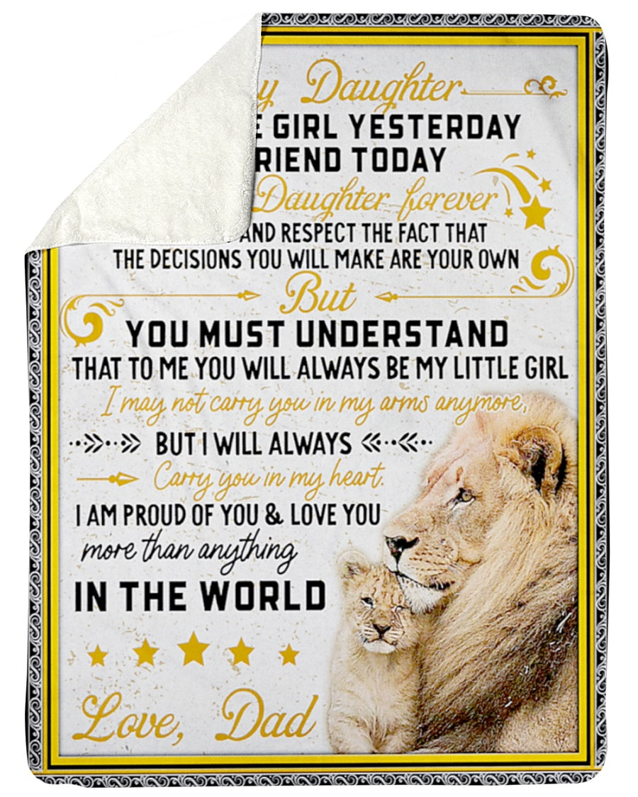 Special gift for your daughter blanket - from Dad (SKU06-117)