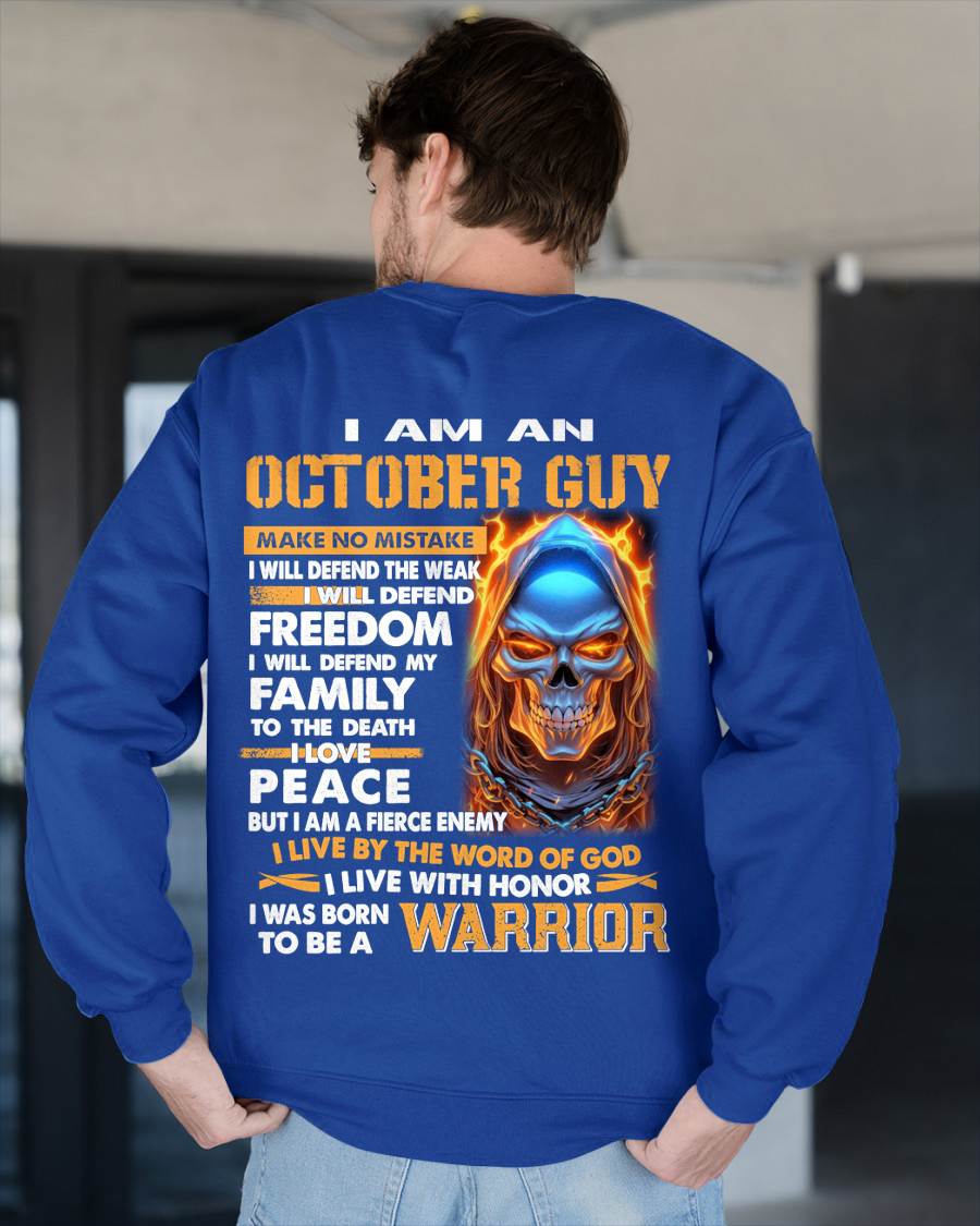 OCTOBER - A WARRIOR BY BLOOD, A BELIEVER BY HEART - GIFT FOR MAN - TLEE10 (SKU10-51-10)