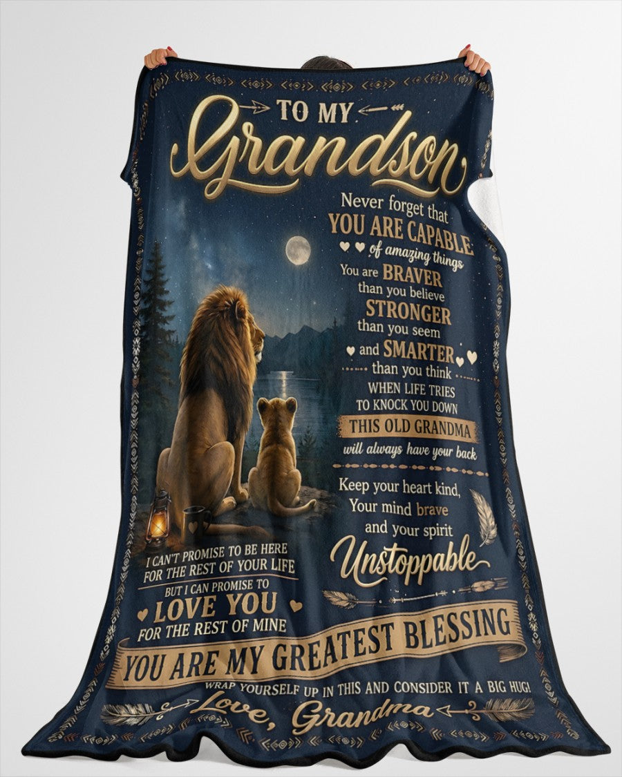 Special Gift For Your Grandson Blanket - From Grandma (SKU2606-279)