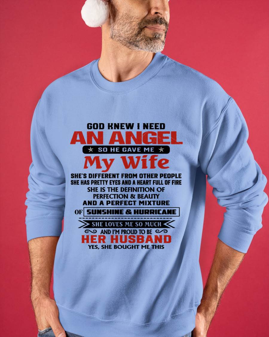 GOD KNEW I NEEDED AN ANGEL SO HE GAVE ME MY WIFE - FROM WIFE - TLEE00 (SKU26T-01-54-00)