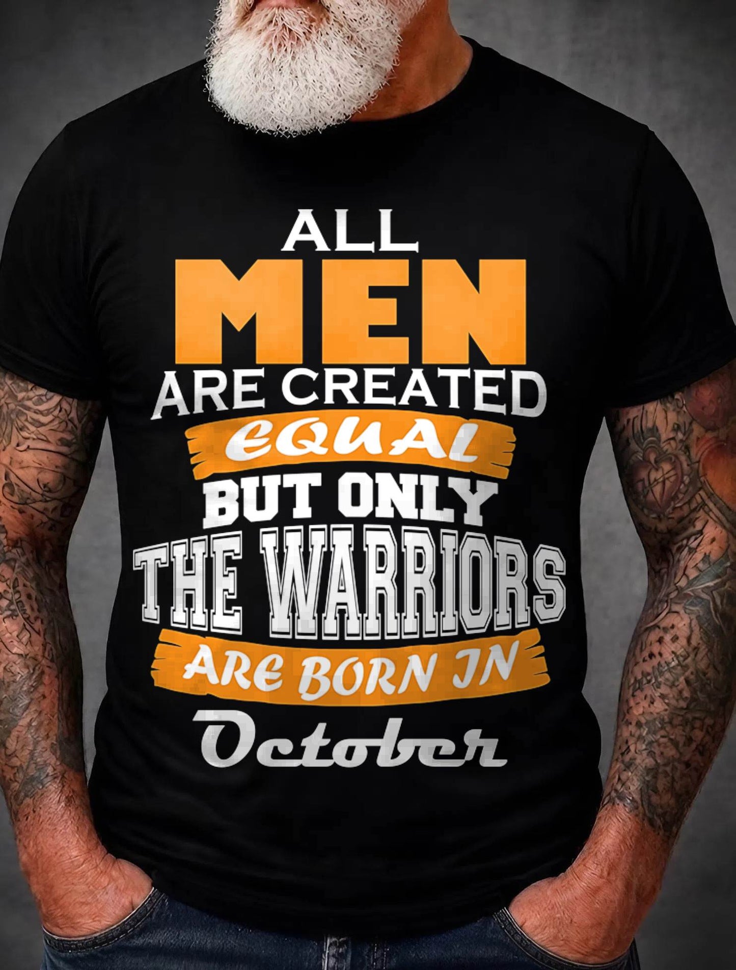 OCTOBER WARRIORS ARE NOT CREATED, THEY ARE BORN - FOR MAN - TLEE10 (SKU2605-59-10)