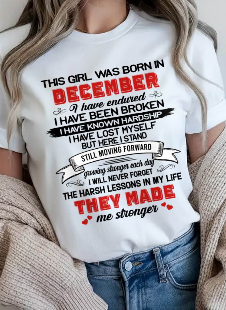 DECEMBER - EVERY HARD LESSON MADE ME STRONGER - FOR WOMEN - TLEE12 (SKU2602-22-12)