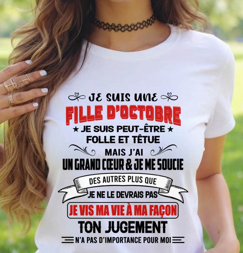 FILLE D’OCTOBRE – FIÈRE ET LIBRE – POUR LES FEMMES - TLEE10 (SKU2603-354-10)