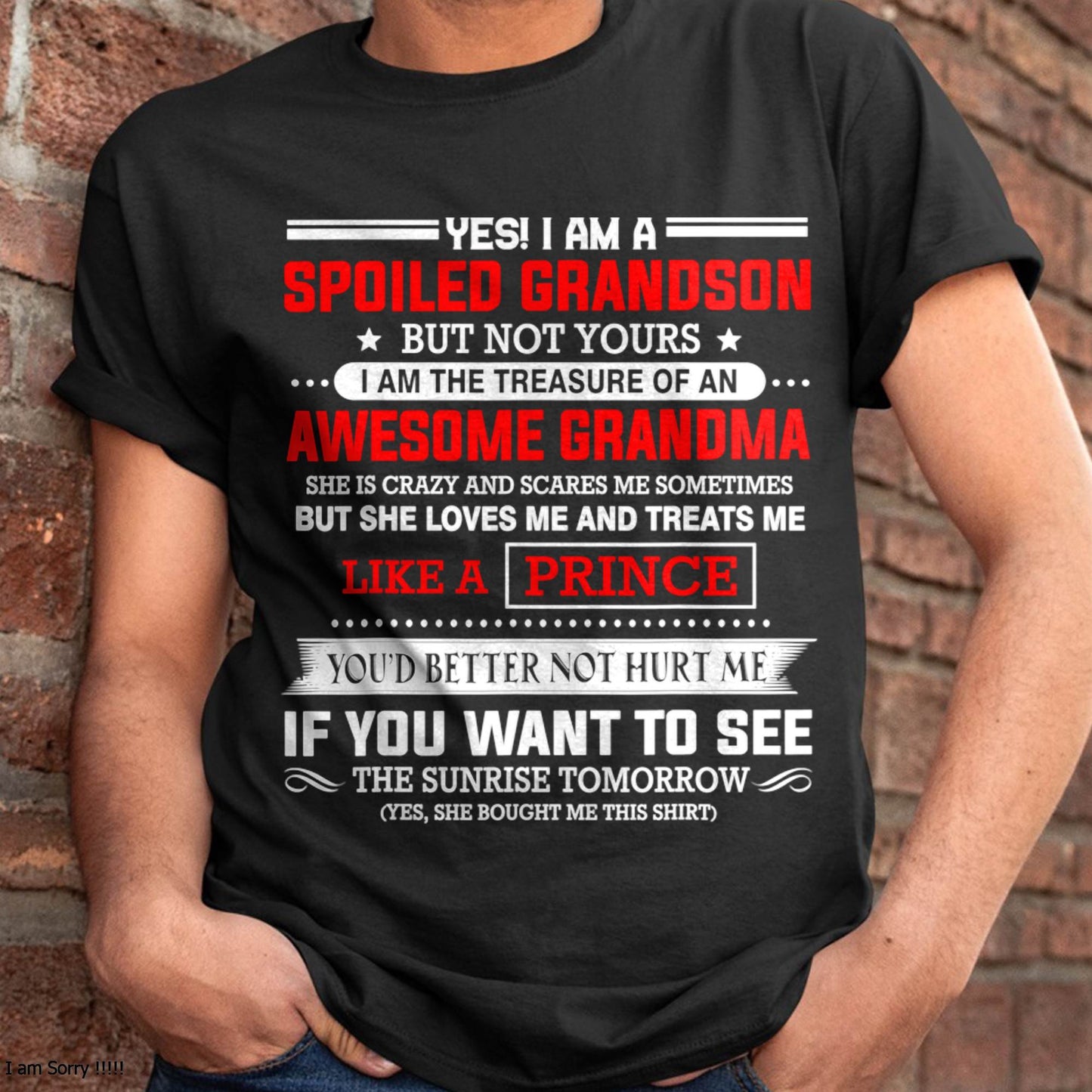 SPOILED GRANDSON BUT NOT YOURS – PROUD TREASURE OF AN AWESOME GRANDMA - FROM GRANDMA - TLEE00 (SKU2604-186-00)