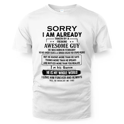 February - Awesome Boyfriend Born In February- Special gift for your Girlfriend - From Husband TLEE02 (SKUT08-11-02)