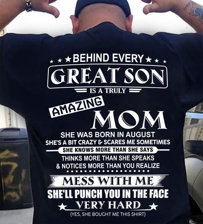 AUGUST - BEHIND EVERY GREAT SON IS A TRULY AMAZING MOM - FROM MOM - TLEE08 (SKU10-37-08)