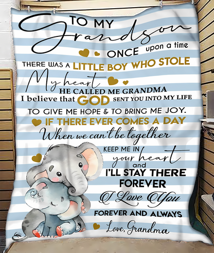 Special Gift For Your Grandson Blanket - From Grandma (SKUB11-105)