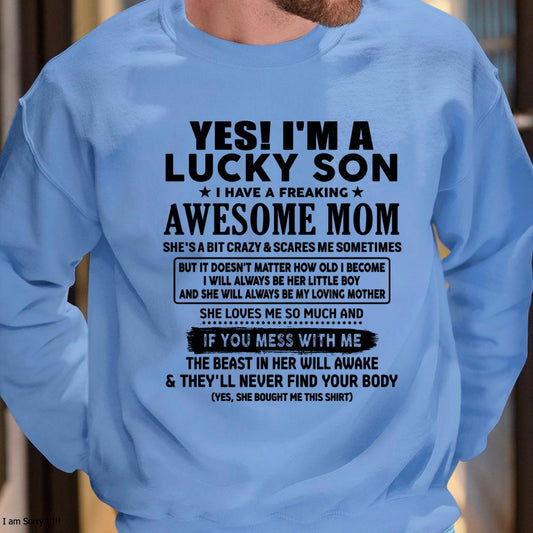 I am Lucky Son - Gift For Son From Mom - TLEE00 - (SKU-T1206LMS-00)