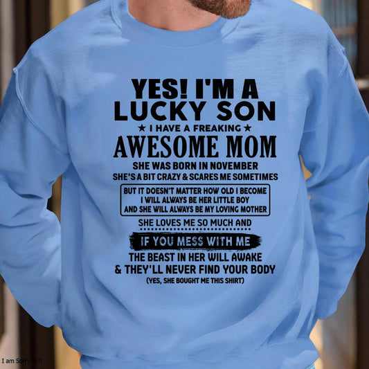 November - I am Lucky Son - Gift For Son From Mom - TLEE11 - (SKU-T1206LMS-11)