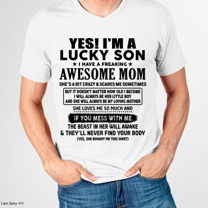 I am Lucky Son - Gift For Son From Mom - TLEE00 - (SKU-T1206LMS-00)