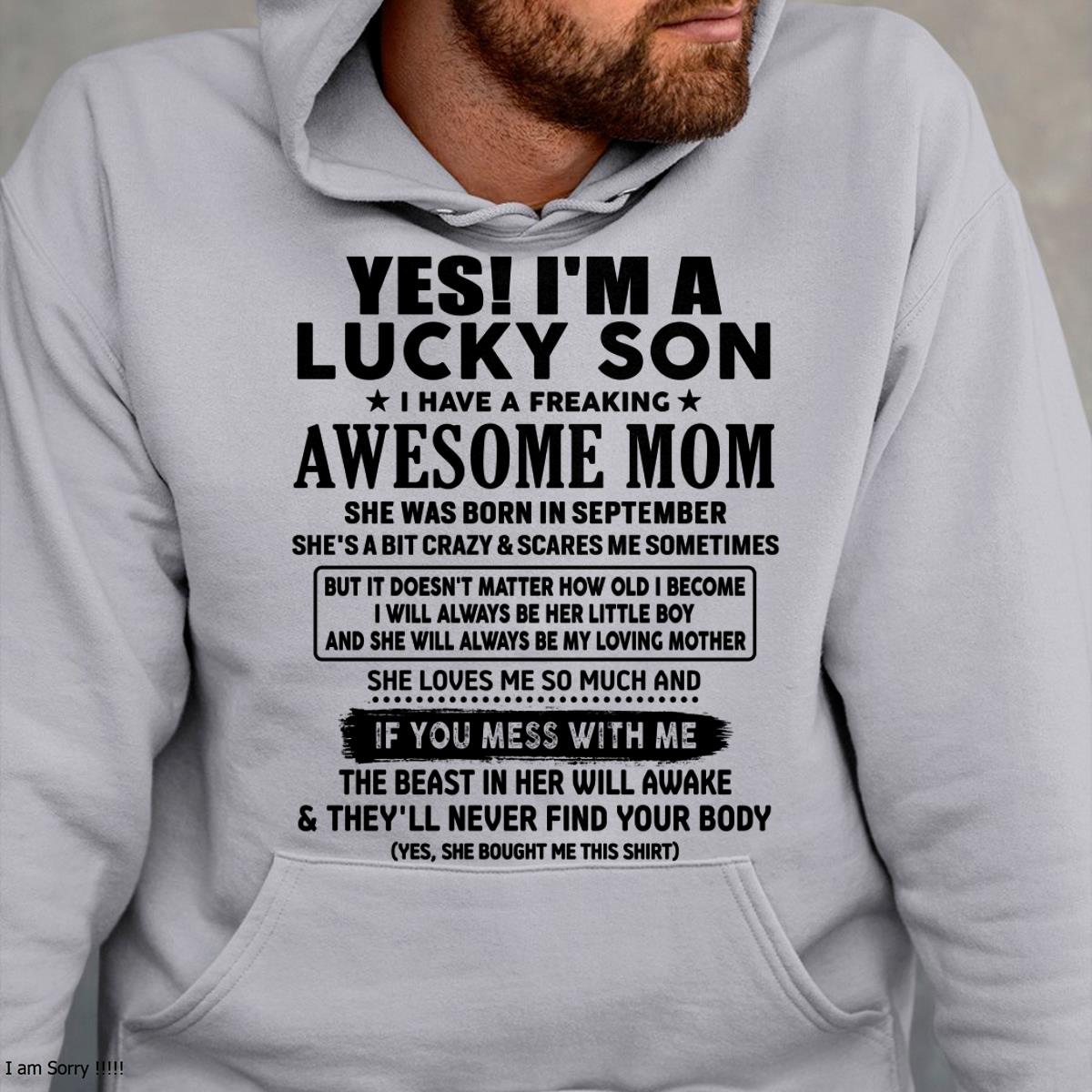 September - I am Lucky Son - Gift For Son From Mom - TLEE09 - (SKU-T1206LMS-09)