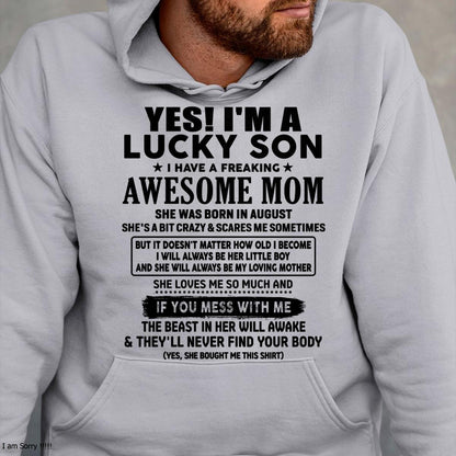 August - I am Lucky Son - Gift For Son From Mom - TLEE08 - (SKU-T1206LMS-08)