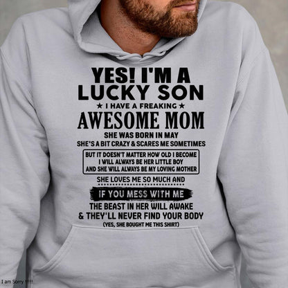 May - I am Lucky Son - Gift For Son From Mom - TLEE05 - (SKU-T1206LMS-05)