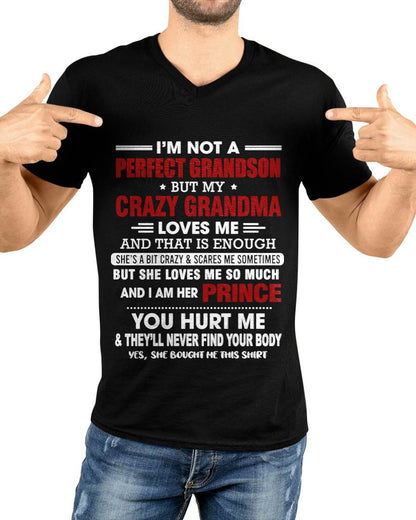 NOT A PERFECT GRANDSON, BUT LOVED BY MY CRAZY GRANDMA - FROM GRANDMA - TLEE00 (SKU2603-187-00)