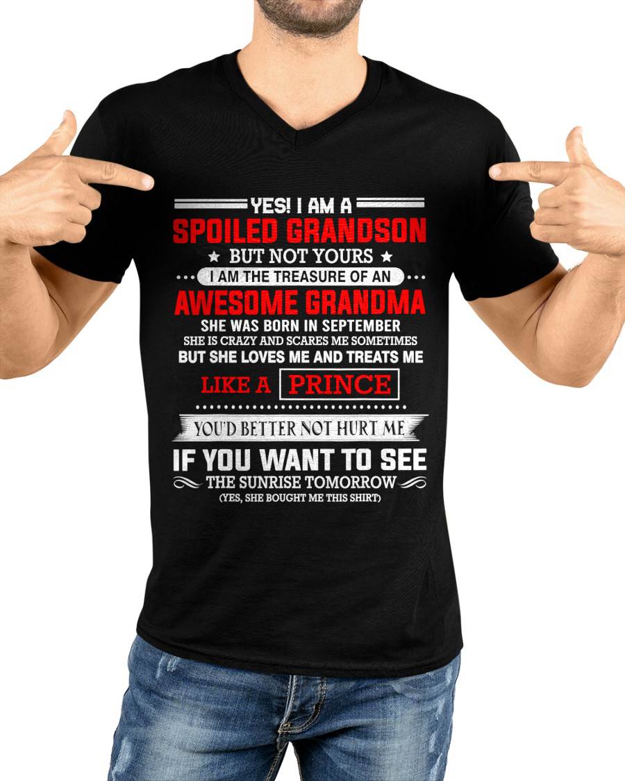 SEPTEMBER - SPOILED GRANDSON BUT NOT YOURS – PROUD TREASURE OF AN AWESOME GRANDMA - FROM GRANDMA - TLEE09 (SKU2604-186-09)