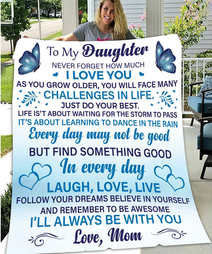 Daughter Never Forget Blanket - from mom - TLEE (SKUB07-30)