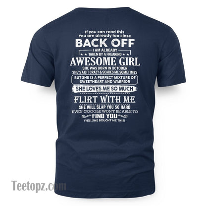 October – Awesome Girlfriend Born In October – Special gift for your Boyfriend – From Wife TLEE10 (SKU06-25-10)