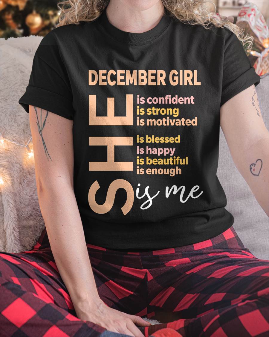 DECEMBER GIRL - SELF LOVE TYPOGRAPHY - FOR WOMEN - TLEE12 (SKU2606-255-12)