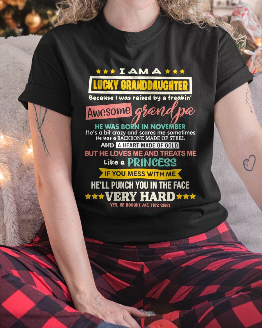 NOVEMBER GRANDPA – BLESSED GRANDDAUGHTER RAISED BY AN AMAZING GRANDPA - FROM GRANDPA - TLEE11 (SKU2603-273-11)