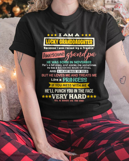 NOVEMBER GRANDPA – BLESSED GRANDDAUGHTER RAISED BY AN AMAZING GRANDPA - FROM GRANDPA - TLEE11 (SKU2603-273-11)