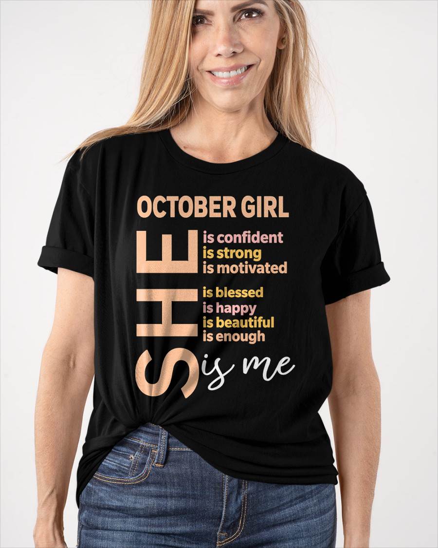 OCTOBER GIRL - SELF LOVE TYPOGRAPHY - FOR WOMEN - TLEE10 (SKU2606-255-10)