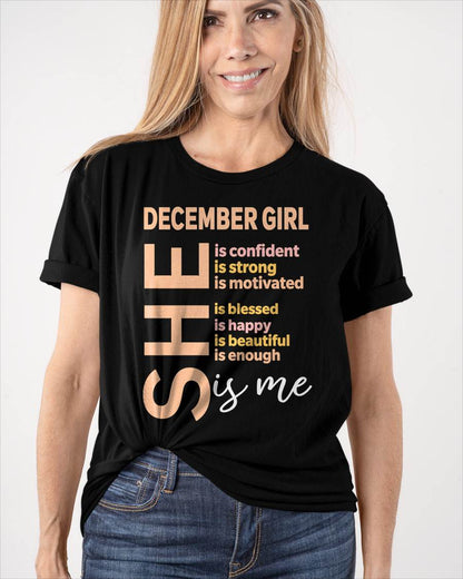 DECEMBER GIRL - SELF LOVE TYPOGRAPHY - FOR WOMEN - TLEE12 (SKU2606-255-12)