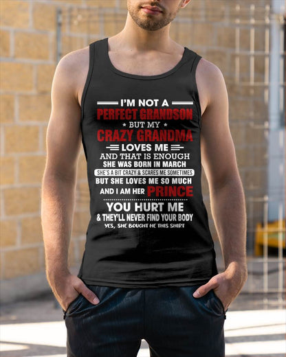 MARCH - NOT A PERFECT GRANDSON, BUT LOVED BY MY CRAZY GRANDMA - FROM GRANDMA - TLEE03 (SKU2603-187-03)