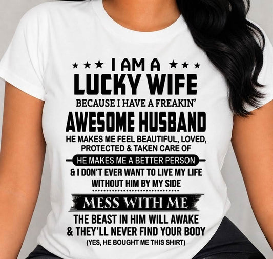 LUCKY WIFE OF AN AWESOME HUSBAND - FROM HUSBAND - TLEE00 (SKU2605-97-00)
