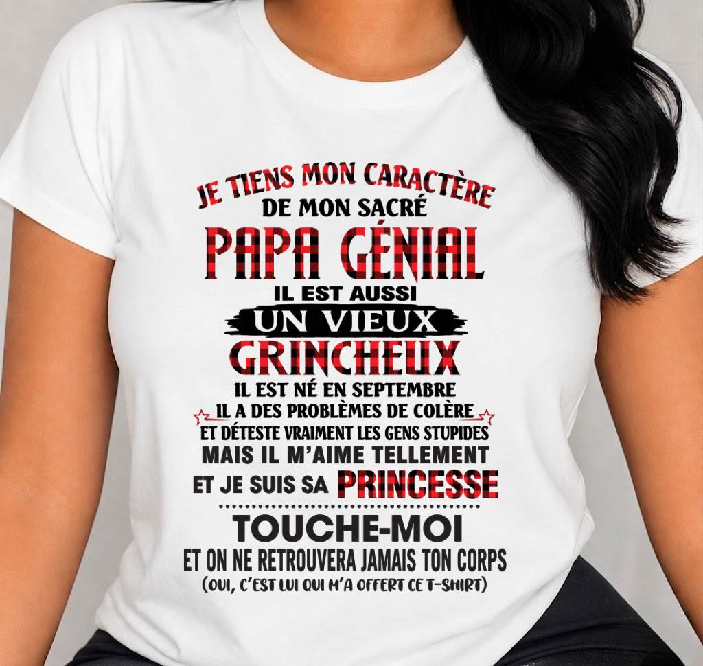 SEPTEMBRE / FILLE À PAPA GÂTÉE ET FIÈRE - CADEAU DE PAPA - TLEE09 (SKU2605-355-09)