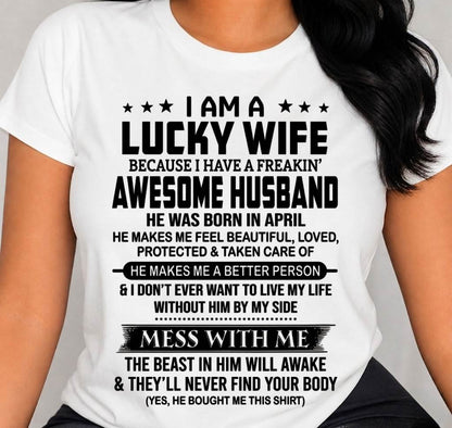 APRIL BORN HUSBAND'S LUCKY WIFE - FROM HUSBAND - TLEE04 (SKU2605-97-04)