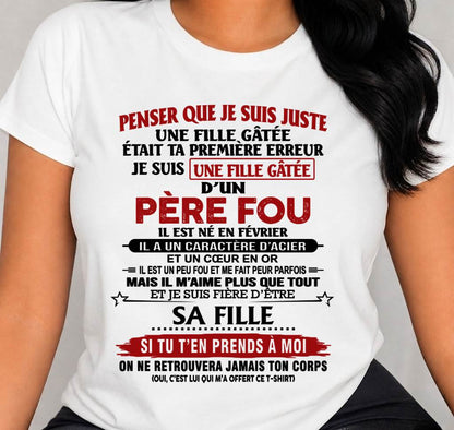 FÉVRIER / PAPA FOU, FILLE GÂTÉE - CADEAU DE PAPA - TLEE02 (SKU2605-354-02)