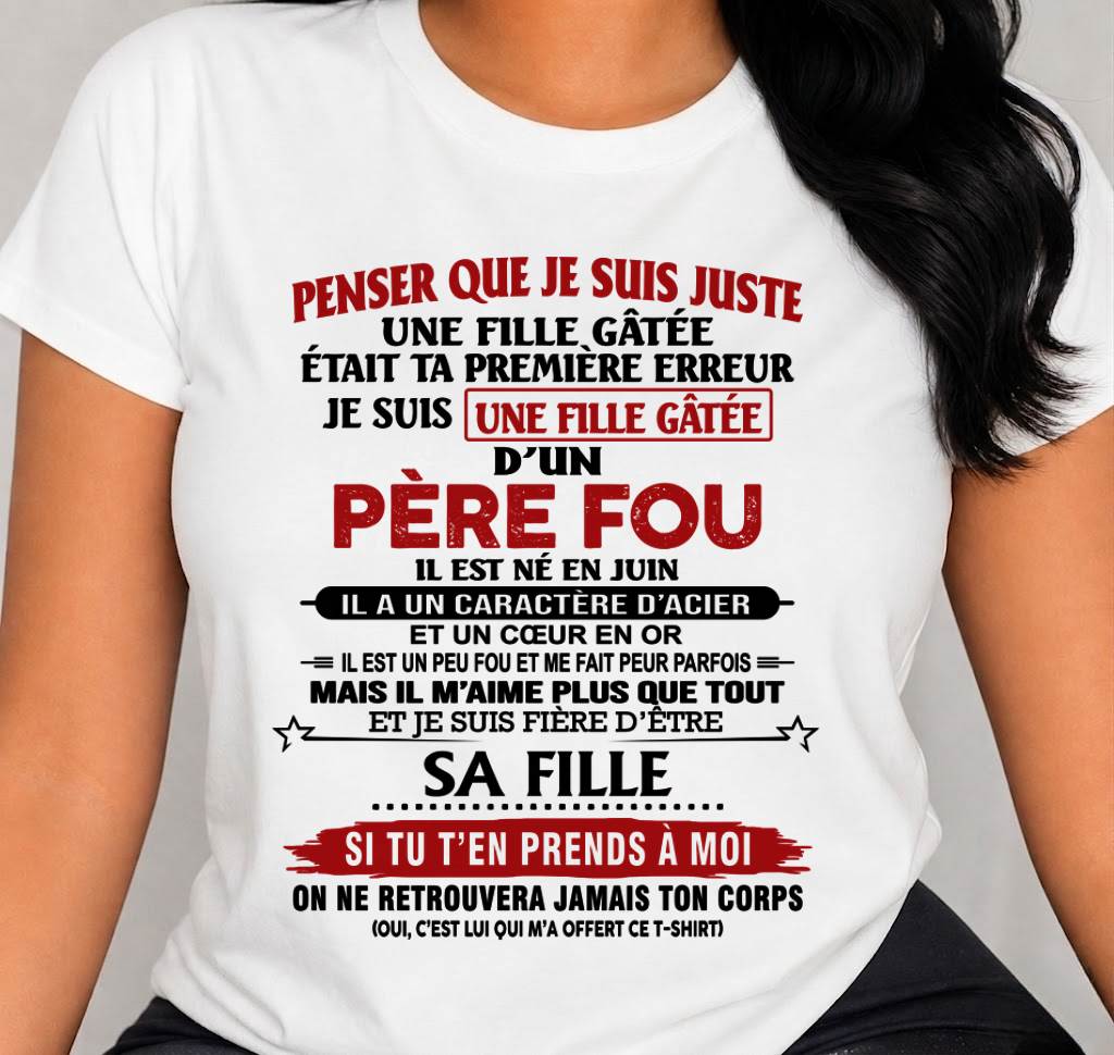 JUIN / PAPA FOU, FILLE GÂTÉE - CADEAU DE PAPA - TLEE06 (SKU2605-354-06)
