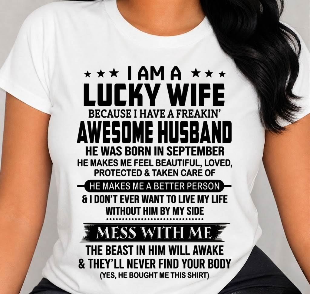 SEPTEMBER BORN HUSBAND'S LUCKY WIFE - FROM HUSBAND - TLEE09 (SKU2605-97-09)
