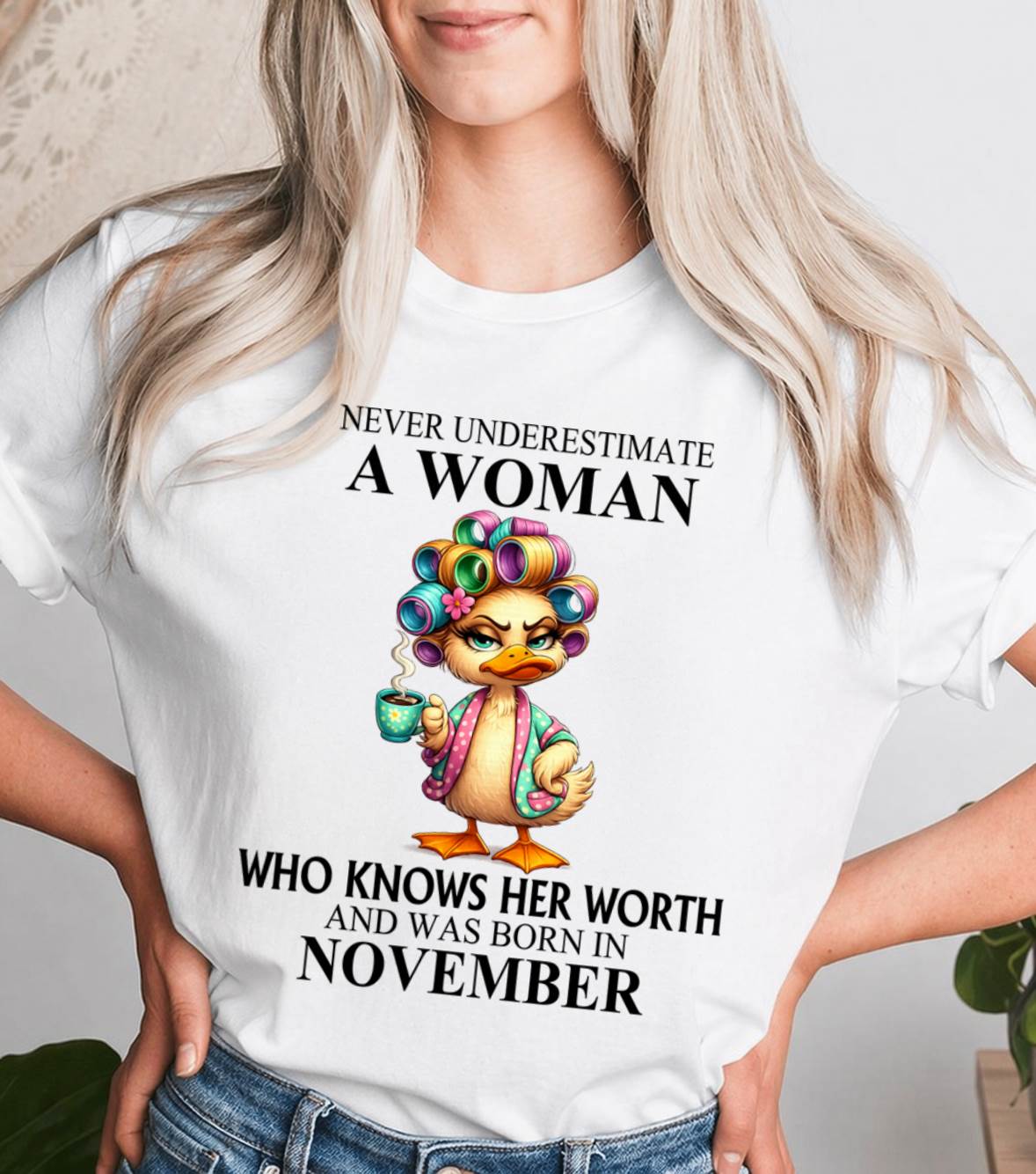 NOVEMBER – NEVER UNDERESTIMATE A WOMAN WHO KNOWS HER WORTH - FOR WOMEN - TLEE11 (SKU2604-56-11)