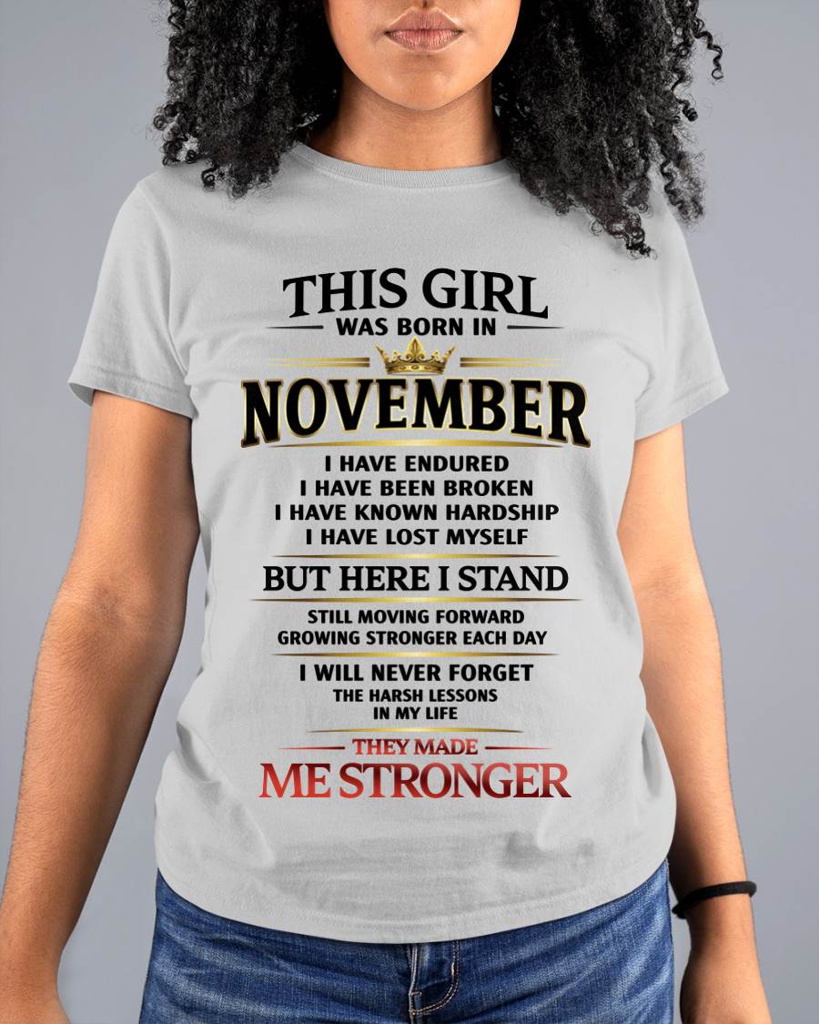 NOVEMBER - THE LESSONS HURT, BUT THEY MADE ME STRONGER - FOR WOMEN - TLEE11 (SKU2602-217-11)
