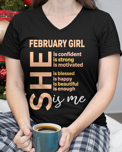 FEBRUARY GIRL - SELF LOVE TYPOGRAPHY - FOR WOMEN - TLEE02 (SKU2606-255-02)