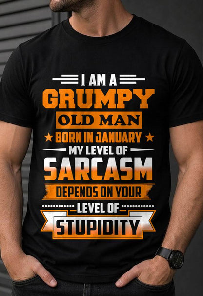 JANUARY GRUMPY OLD MAN SHIRT - FOR MAN - TLEE01 (SKU2605-128-01)