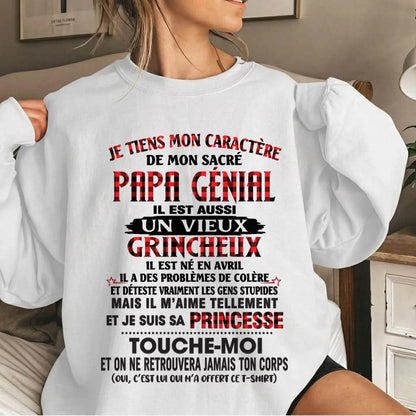 AVRIL / FILLE À PAPA GÂTÉE ET FIÈRE - CADEAU DE PAPA - TLEE04 (SKU2605-355-04)