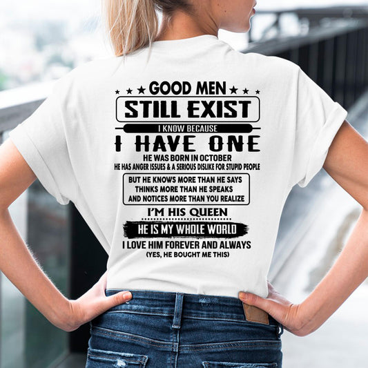 October - Good men Still Exist - gift for your girlfriend, wife from Husband - TLEE10 (SKU-GMSAU-10)