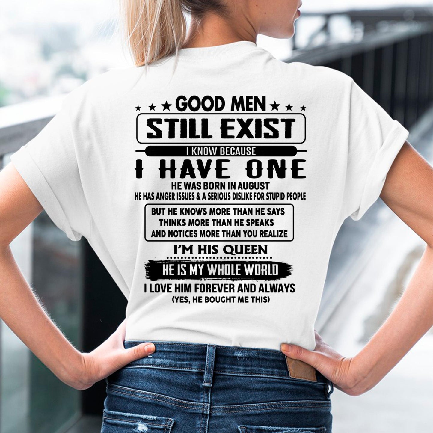 August - Good men Still Exist - gift for your girlfriend, wife from Husband - TLEE08 (SKU-GMSAU-08)