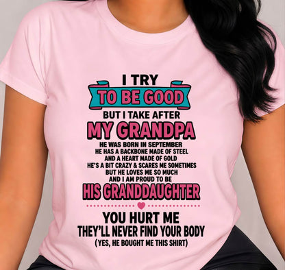 SEPTEMBER - I TRY TO BE GOOD BUT I TAKE AFTER MY GRANDPA - FROM GRANDPA - TLEE09 (SKU2606-212-09)