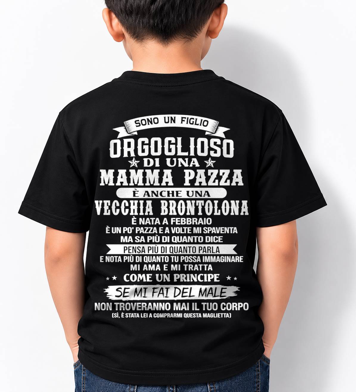 FEBBRAIO / FIGLIO DI UNA MAMMA PAZZA - REGALO DA MAMMA  - TLEE02 (SKU2606-204-02)