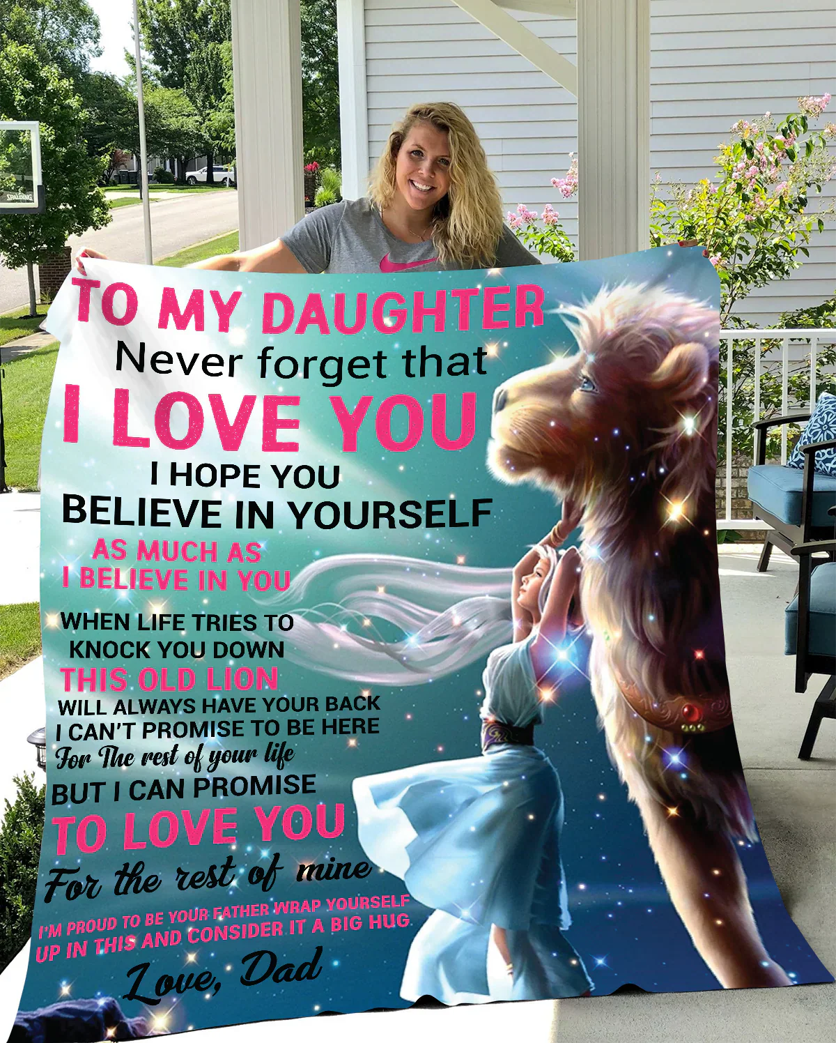 Daughter Never Forget Blanket - from dad (SKUB07-27)