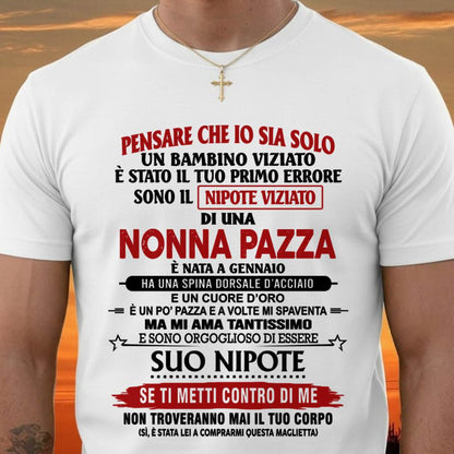 NONNA PAZZA NATA A GENNAIO – NIPOTE VIZIATO – DALLA NONNA - TLEE01 (SKU2605-334-01)