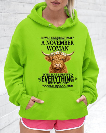 NOVEMBER WOMAN HIGHLAND COW SHIRT - FOR WOMEN - TLEE11 (SKU2606-158-11)