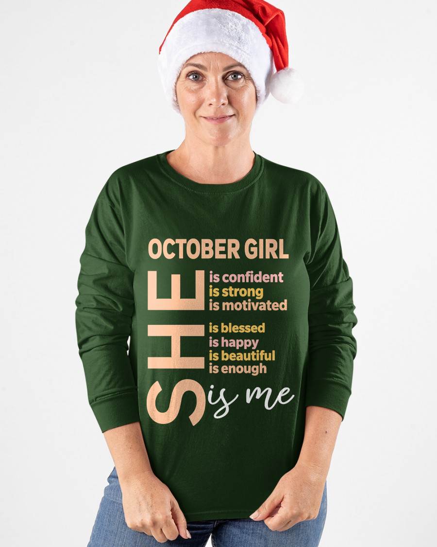 OCTOBER GIRL - SELF LOVE TYPOGRAPHY - FOR WOMEN - TLEE10 (SKU2606-255-10)