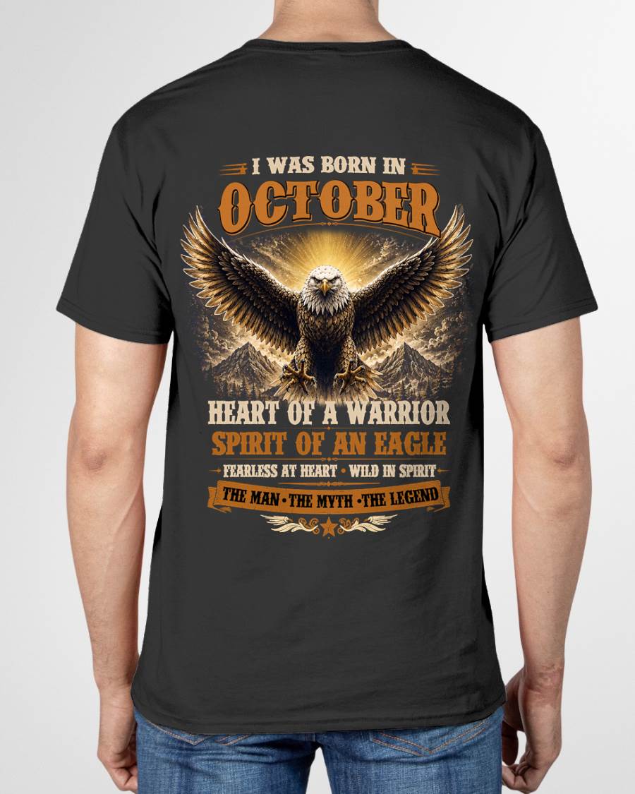OCTOBER BORN WARRIOR EAGLE SHIRT DESIGN - FOR MAN - TLEE10 (SKU2605-225-10)