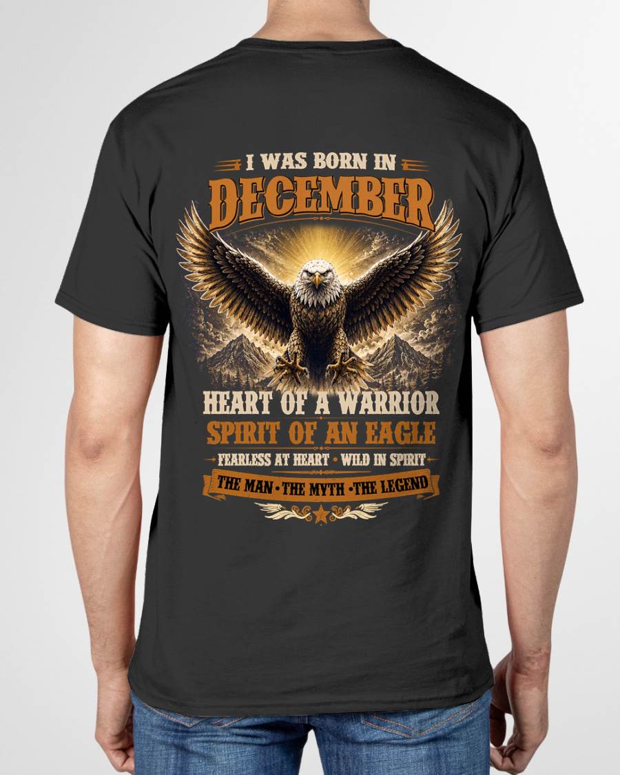 DECEMBER BORN WARRIOR EAGLE SHIRT DESIGN - FOR MAN - TLEE12 (SKU2605-225-12)