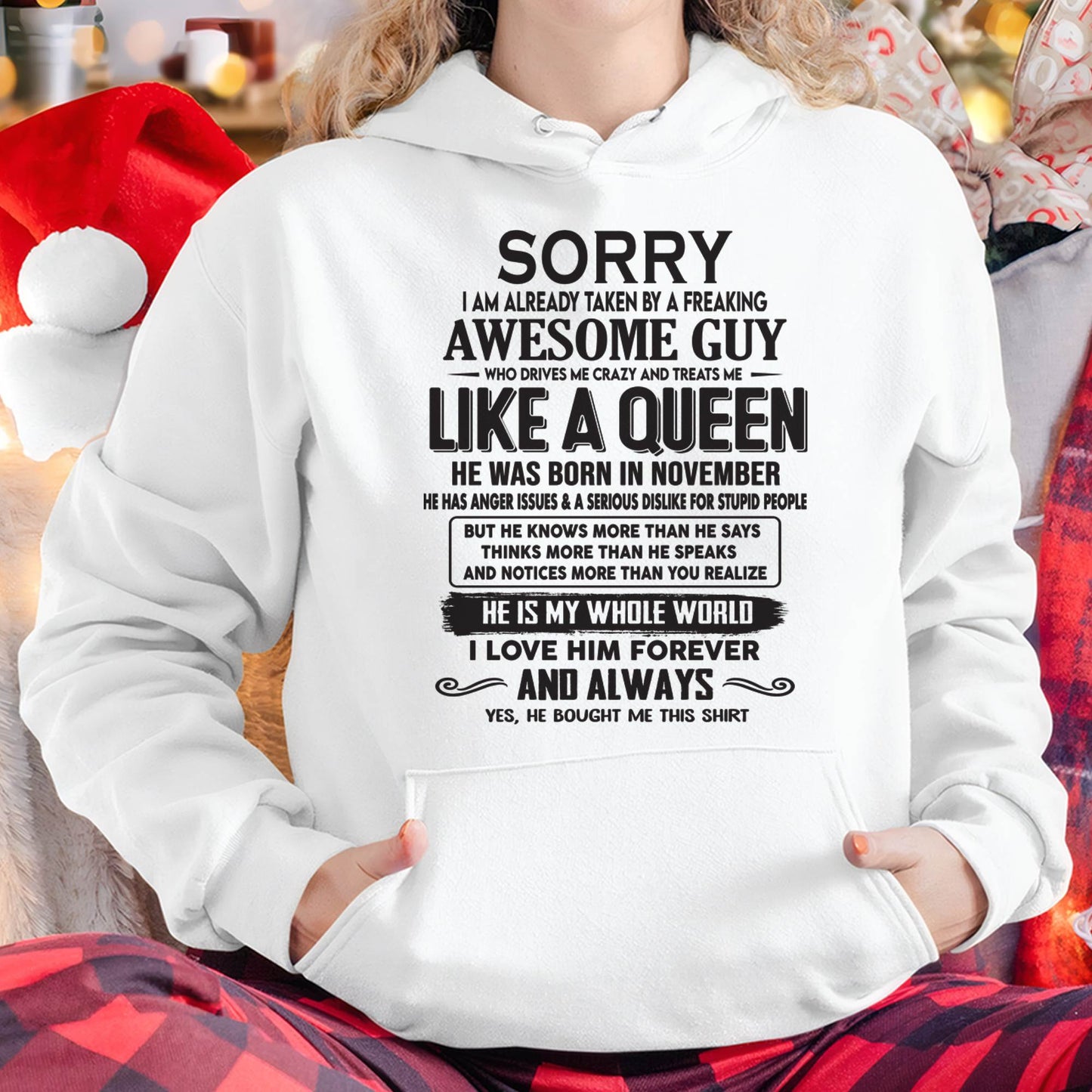 November - Sorry I am already taken by a freaking awesome guy - Gift for Wife From Husband - TLEE11 (SKU08-25-11)